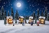 Bambelaa! Weihnachtsstadt Winterdorf Weihnachtsdorf Weihnachtsszene Weihnachten LED Beleuchtet Warmweiß Innen (12 TLG.)