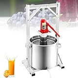 UORDBY Leistungsstarke manuelle Apfel- und Weinpresse, Edelstahl, mit Hydraulikzylinder, für die Herstellung von Apfelwein und Traubenwein,Große Haushalts-Saftpresse 12L