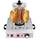 Beeketal 'BHG06b' Profi Gastro Hot Dog Maker mit 2 Heizspießen und 140 mm Korbdurchmesser, Edelstahl Hot Dog Maschine zum erhitzen von Würsten und aufwärmen von Hot Dog Brötchen, Edelstahl Ausführung