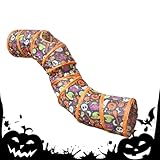 Huxibai Halloween Katzen Tunnel, Halloween Röhrenzelt für Kätzchen, Kleintier Höhle Spielversteck Für Haustiere, Für Kaninchen Welpen Hamster Hunde