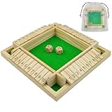 Shut The Box Spiel 4-Spieler, Holz Brettspiel Holz Mathematik Traditional Pub Board Würfelspiel Reisen Great Family Brettspiele Urlaub unterhaltsames Mathespiele Spiel für Kinder und Erwachsene