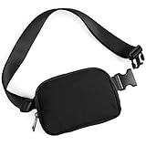 Gürteltasche Damen Bauchtasche Mode Hüfttasche Damen Geldbörse Ovalen Taschen Umhängetasche Mini Gürteltasche für Reise Wanderung und Alle Outdoor-aktivitäten (Schwarz Modische Bauchtasche)