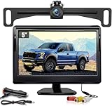 Kairiyard 5 Zoll HD Auto LCD Monitor mit LED Nachtsicht Wasserdicht Auto Rückansicht Rückfahrkamera Rückfahrsystem für PKW,SUV,Lieferwagen,Pickups und LKW 12V-24V