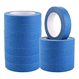 LOPYXBR 12 Rolle Klebeband Malerarbeiten, 24 mm x 50 m Kreppband, Blaues Kreppband Malerband, Abklebeband Masking Tape für Malerarbeiten, Renovierungen, Handwerk und DIY