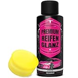 SPARSET Reifenglanz Gel zur Reifenpflege + Schwamm | Profi Reifenglanzmittel & Reifen Glanz Pflege | Autopflege für Sommer-Reifen & Winter-Reifen | Premium Reifen-Glanz von URBAN FOREST 500ml
