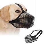 Maulkorb für Hunde,Atmungsaktiver Mesh Maulkorb für Große Hunde,Maulkorb Mittlere Hunde,Verstellbarer Hundemaulkorb Für Kleine Mittelgroße und Große,Verhindert Das Beißen,Kauen (Schwarz, L)