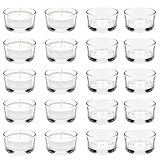 LxsNyvantic 20 Stück Teelichtgläser,Teelichter Glas,Durchmesser 4.6cm, Transparentes Glas, Runde Form, Geeignet Für Hochzeiten, Weihnachten, Tischdekorationen Und Wichtige Feiertage