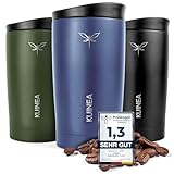 KUINEA Kaffeebecher To Go 350ml [100% auslaufsicher] Edelstahl Thermobecher Kaffee To Go, bis 6h warm, Coffee To Go Becher mit hygienischem Spezial-Verschluss, Travel Mug für Kaffee & Tee, BPA-frei