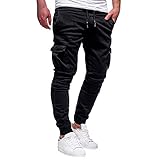 Meggsnle Männer Stretch Arbeitshosen Casual Sweatpants mit Taschen Sporthose Relaxed-Fit Freizeithose Cargo Joggers Loose