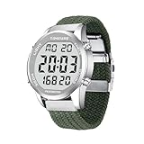 TIMEURE Schrittzähler-Uhr für Männer & Senioren | Modisches Design | Wasserdichter Armbanduhr mit Großer Digitalanzeige | Einfacher & Genauer Schrittzähler-Funktion (Grün)