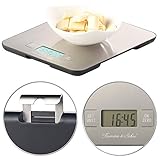 Rosenstein & Söhne Digitalwaage: Digitale Edelstahl-Küchenwaage mit Timer, bis 15 kg, auf 1 g genau (Haushaltwaage, Waagen, ohne Batterie)