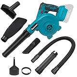 Akku Laubbläser für Makita 18V, Elektrischer Hand-Laubbläser Akku Gebläse, 2-in-1Elektrischer Laubbläser und Staubsauger Geeignet für Räumen von Einfahrten, Terrassen und Schneeräumung(Ohne Akku)