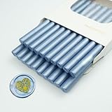 Wachs-Siegel-Stick, Ioggtser 20PCS Mini Klebepistole Wachs-Siegel-Stick für Wachs-Siegel-Stempel, Siegel-Wachs-Sticks für Hochzeit Einladungen, Karten, Umschläge (Gray Blue)