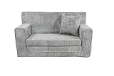 FORTISLINE - Kindersofa ausklappbar 83x47x43cm Oeko-TEX - Spielesofa für Kinder 2in1 - Kindercouch Aufklappen Bettfunktion - Schlafcouch aus Schaumstoff - Kuschel-Cord - Viele Muster (Grau)