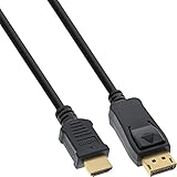 InLine 17186 DisplayPort zu HDMI Konverter Kabel, schwarz, 0,5m