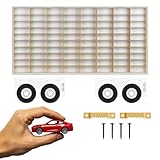 ArtTwist Trailer für Modellauto Vitrine | Hot Wheels Aufbewahrung zu 80 Fächen | Sammlervitrine Hängend 78,5cm x 40cm x 4cm | Setzkasten Holz für Wanddeko und Organisation (016B)
