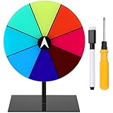 Mumjooyi Glücksrad zum Drehen 8 Slots Glücksrad zum Selbstgestalten Gluecksrad Gluecksrad Mehrzweck mit Ständer Farbe Tisch-Roulette-Spinner für Lotteriespiele Wortspiele Karneval Party