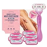 by Amazon Damen-Rasierer mit 5 Klingen und Griff mit Multi-Achsgelenk, inkl. 7 Ersatzklingen