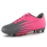 Hawkwell Jungen Mädchen Fußballschuhe für festen Boden im Freien Rosa, EU 27