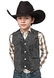 KEYWANTS Retro Jungen Westernweste Wildleder Cowboy-Stil Kostüm Weste Casual Weste, Dunkel_Grau, 7