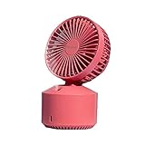 ANAIUCY Handventilator, USB-Ventilator, Handventilator, Schüttelkopf, Ladelüfter, Büro, Schreibtisch, elektrischer Ventilator, klein, tragbar, stumm/rot, weißer Mini-Ventilator (Farbe: Rot)