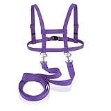 Pferdeleine zum Spielen für Kinder, Pferdegeschirr Kinder, Kinderleine zum Spielen Outdoor Spielzeug Verstellbares Pferdeleine für Mädchen Jungen Skifahren Rollenspiel (Lila)