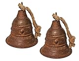 zeitzone Glocken-Set Zink Rostig Weihnachtsglocke 2 Stück Landhaus Weihnachtsdeko