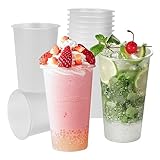Kleemeiero 50 Stück Trinkbecher 500ml Partybecher Set Kunststoff Becher Bierbecher Plastikbecher Bruchsichere Mehrwegbecher Transparent klar Ausschankbecher für Getränkepartys, Geburtstag, Hochzeit