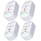NEMAXX® 4-Pack M10 Mini CO-Warnmelder – Kompakter Kohlenmonoxid-Melder mit Figaro-Sensor [10 Jahre Batterie] – Zertifiziert nach EN 50291-1 – Lauter 85 dB Alarm, LED-Anzeige & Test-/Silence-Funktion