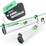 greate 2x Schnurwasserwaage aus Aluminium 75 mm - Schnurwaage als Gartenbau Werkzeug - Wasserwaage Schnur für Richtschnur & Maurerschnur - Mini Wasserwaage für Schnur - Miniwasserwaage