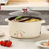 Elektrischer Hot Pot 3.5 L, Elektrischer Kochtopf Topf mit Trennwand 1000W, Drei Leistungsanpassungen Antihaft Multifunktionale Bratpfanne Schneller Suppentopf für Braten Ramen Fondue Suppe