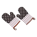 ABOOFAN Set für – Isolierende Handschuhe für die Küche, hitzebeständige Handschuhe, 1 Paar dekorativer Ofen, Braun