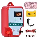 Elektrischer Schäferhund, 15 km, elektrischer Zaun, sicherer Hochspannungs-Pulsregler, Tierfarm, elektrischer Zaun, Schäferhund (Rot)