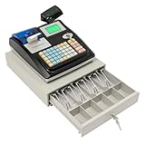 Elektronische Registrierkasse Kompatibel für Bargeld, Kreditkarte, Offline-Nutzung, Z-Bon-Unterstützung, Ladenkass, Einzelhandelskasse mit LED Kundenanzeige, Kassenschublade Bedienungssprache Englisch