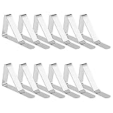 Newaner Große Tischtuchklammern Edelstahl, Tischdeckenklammer Tischabdeckungsklemmen Tischdecke Clips Tischtuch Clips - Silber (12 Stück)