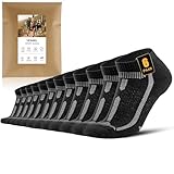 YESWEL Sportsocken herren 43-46 kurz Laufsocken mit Polsterung, Atmungsaktive Running Socken für Laufen,Sport (Schwarz,6 Paar)