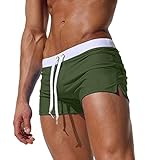 Generisch Herren Freizeit Shorts Ultrakurze Sommerhose mit Reißverschlusstaschen für Strand Sport Schwimmen Leichte Atmungsaktive Mode (GN2, M)
