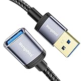 USB 3.0 Verlängerungskabel 2M, Typ A Stecker zu Buchse USB Extender ， 5Gbps High Speed Transfer, Kabel Nylon geflochten Kompatibel mit Webcam, Kamera, Telefon, USB Hub, Maus, Tastatur, Drucker, Festpl