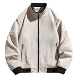 Faonkeew Fleecejacke Herren Microfleece Winterjacke Full Zip Troyer Outdoor Wander Trekking Jacke mit Reißverschluss Outdoor Sweatshirt mit Stehkragen Strickjacke Sweatjacke