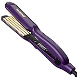 Kreppeisen für die Haare DSHOW Keramik Crimping iron for Hair Glätteisen Haarglätter Kreppeisen und Schnellaufheizung für Glattes und Crimper Haar (Lila)