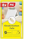 PIC Kleidermottenfalle Mottenschutz für Kleiderschrank, 8 Stück Mottenfalle für Kleidermotten, kleidermotten bekämpfen, geeignet für den Kleiderschrank und sonstige Lagerung von Kleidung gegen Motten