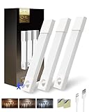 EZVALO Schrankbeleuchtung 20CM*3 Stück,30 LED Schrankleuchte Led mit Bewegungsmelder, Unterbauleuchte Küche LED mit 3 Farbtemperaturen Dimmbar Wiederaufladbar für Kleiderschrank, Küche, Treppe