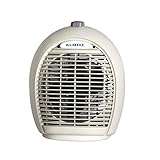 KUMTEL Heizlüfter 2000W mit Drei Leistungsstufen für Betrieb im Büro, Garage, Bad, Wohnzimmer oder Schlafzimmer an der Wand montierbar, Turbolüfterheizung, Energiesparend Leise, Kaltstufe, Weiß
