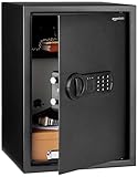 Amazon Basics – Elektronischer Tresor aus Stahl mit programmierbarem digitalem Tastenfeld für Schmuck, Geld, Wertsachen, 51 l, 35 cm x 33 cm x 50 cm (B x T x H), Schwarz