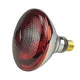BONGBADA 2 Pack Heat Lamp Red Infrared Bulbs PAR38/125 Watts Glass Lamp Bulb for Food Service, Brooder Bulb, Chicks, Pet, Bathroom, Light Therapy Use E26 Base, Flood Light Heat Lamp Bulb
