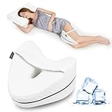 LITSPOT Kühlender Kniekissen für Seitenschläfer, Orthopädisches BeinKissen Memory Schaum Seitenschläferkissen zur Linderung von Ischias, unterem Rücken, Hüfte, Gelenkschmerzen, Weiß