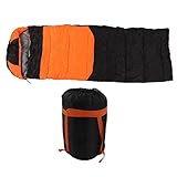 Aoveew Elektrischer Heizschlafsack aus Daunenbaumwolle, Einzel-USB-beheizter Thermoschlafsack, trittfest, für Camping im Freien (Orange)