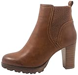 Elara Damen Stiefeletten Ankle Boots Q BZ66019-KB Camel-37
