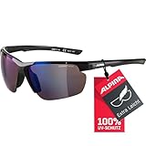 ALPINA DEFEY HR - Verspiegelte und Bruchsichere Sport- & Fahrradbrille Mit 100% UV-Schutz Für Erwachsene, black gloss, One Size