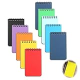 MustuVerve 10 Stück Klein A7 Notizblock, 25 Blatt Spirale Notizblöcke Mini Notizblock Liniert Pocket Notizbuch Bunt Notizbuch Tragbares Pocket Notizblöcke für Memos Unterwegs Büro Schule Zuhause
